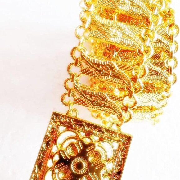 Thai Belt Costume Gold Plate Vintage Thailand Traditional Dance Ramthai Women We - Picture 9 of 9